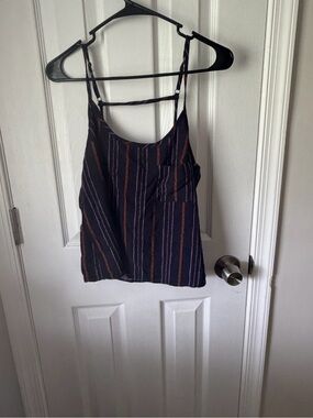 Midnight Rider Black Striped Spaghetti-Strap Cami